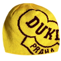 Yellow winter hat with logo