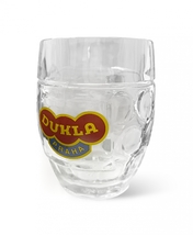 Glass beer mug with logo - round